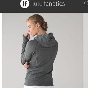 Lululemon Scuba Full Zip Hoodie Stretch French Terry 4 Heathered Speckled Black